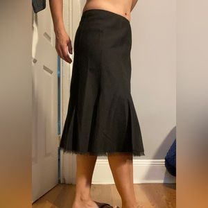 Saks Fifth - Black Wool Skirt with fray slip.
